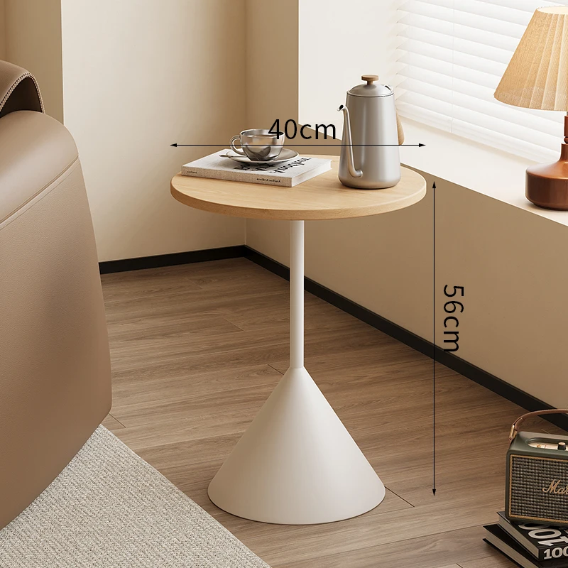 u*-Round Solid Wood Coffee Table,Living Room Tea Table,Metal Edge Table,Creative Storage Desk,Nordic Furniture,Home Storage Rack