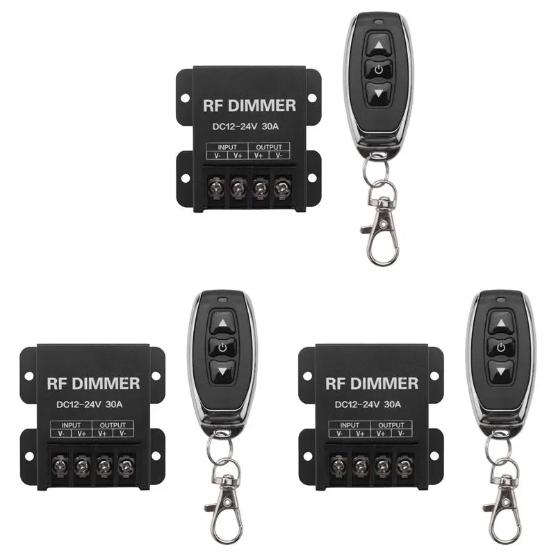 yls-3x-12v-rf-led-調光器ワイヤレス輝度-3-キーリモコン-dc-12v-24v-30a-5050-3528-単色ストリップライト用