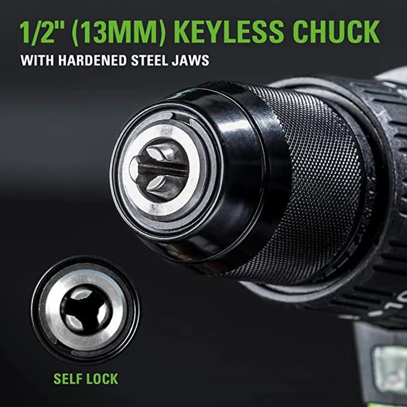 Greenworks Brushless Motor 24V Double Speed Electric Screwdrvier 60N.m Impact Cordless Drill Rechargeable Household Power Tools
