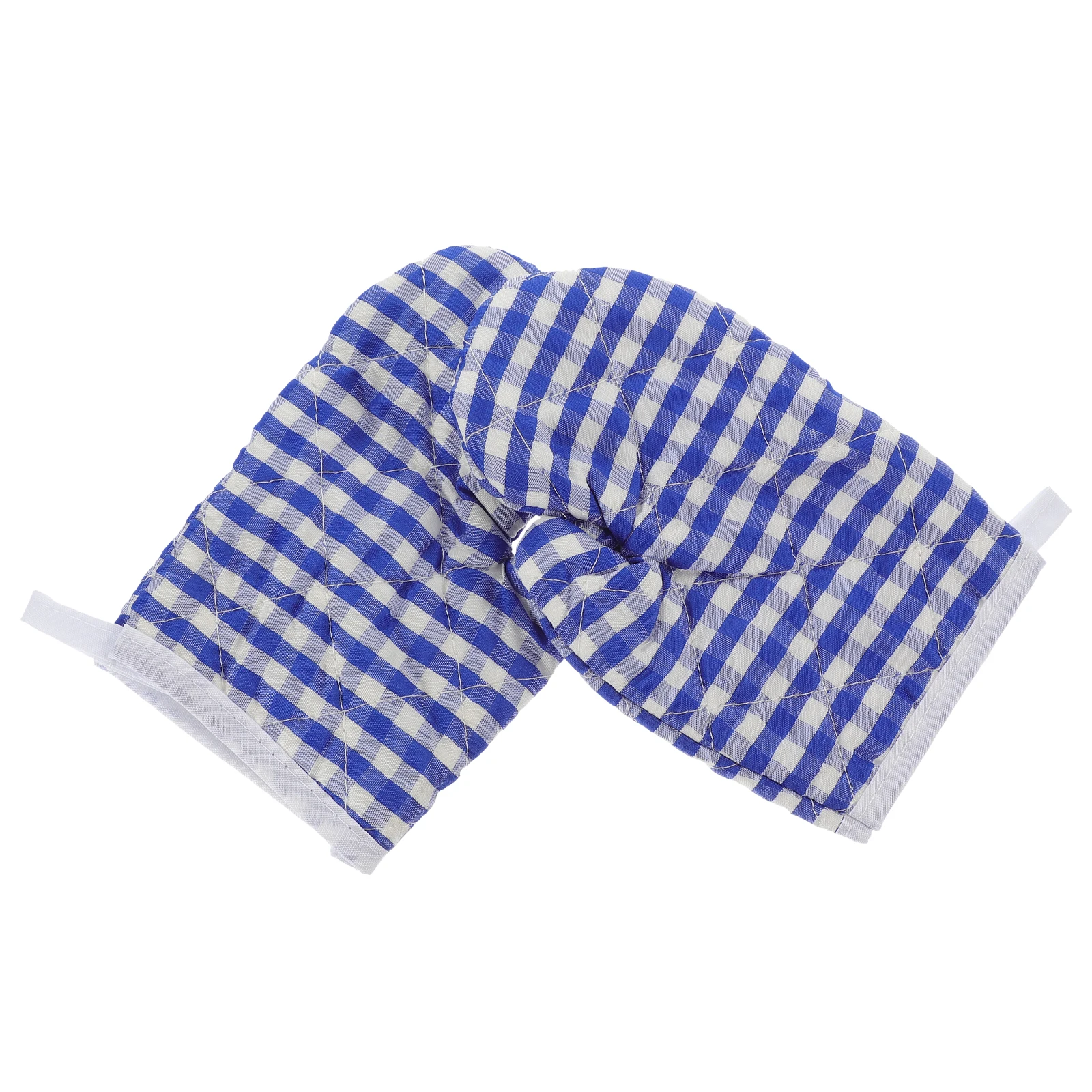 

2pcs Kids Oven Mittens Blue Plaid Heat Resistant Mitts Insulation Microwave Gloves Kitchen Accessories Christmas Gift