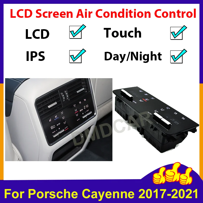 LCD Climate Control Screen AC Panel Air Conditioning Temperature Control Knobs For Porsche Cayenne