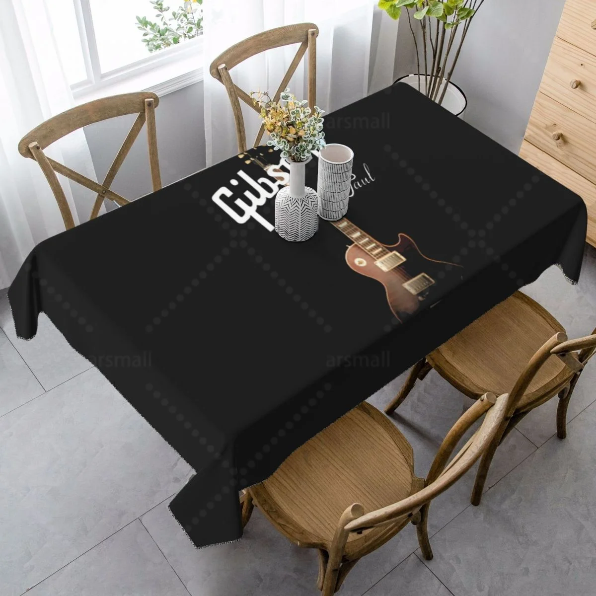 

Cool Gibson Guitar Rectangle Tablecloth Party Decoration Waterproof Dining Table Tablecloths Kitchen Home Decoration