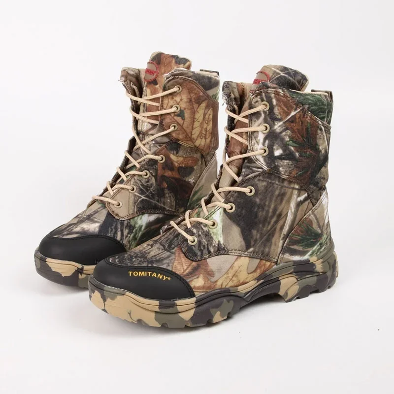 Men's High Top Camouflage Hunting Boots Desert Camouflage Men's Boots Special Combat Outdoor High Top Shoes Mountaineering Boots
