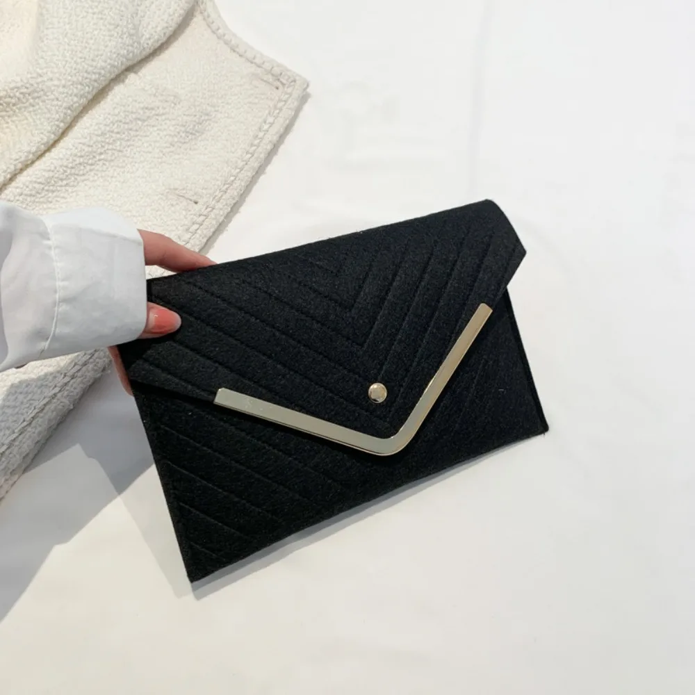 Trendy Evening Clutch Bag Solid Felt Envelope Bags Casual Minimalism Handbag Business Women\'s Bag