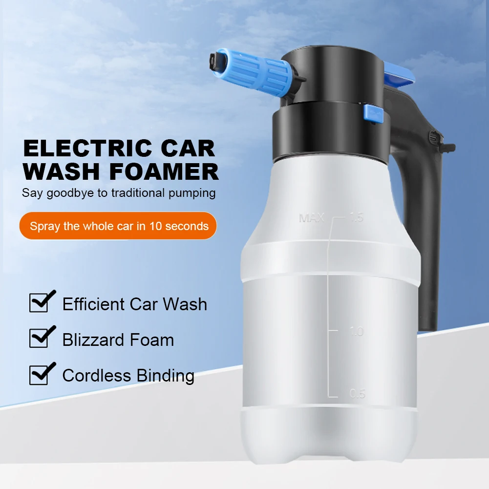 

1.5L Foaming Pump Watering Can USB Rechargeable Car Wash Electric Water Gun Hand Pump Foam Sprayer Car Home Cleaning Tools