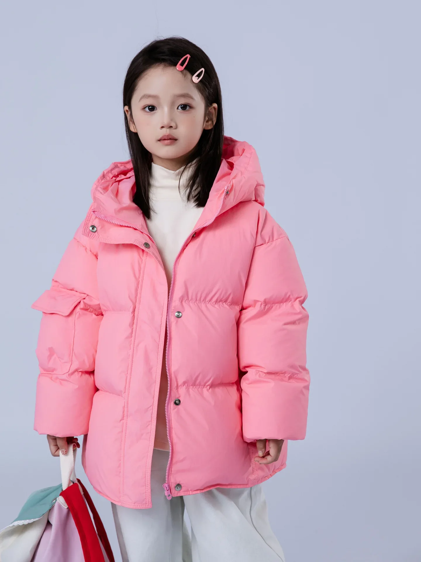 

Winter Children's Down Jacket Short Style Solid Color Coat For Girls Zipper Kids Boys Snowsuit Cold Clothes Child Parka TR290