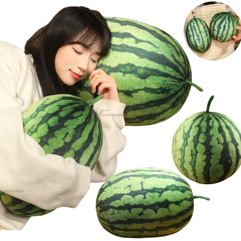 Adorável 3d melancia sofá de pelúcia travesseiro reallife frutas almofada simulação recheado macio travesseiro brinquedos decoração para casa presente aniversário