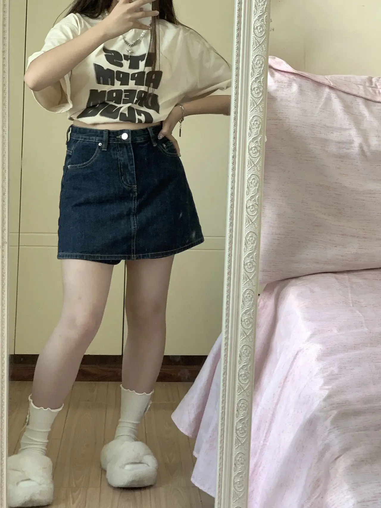 Gonna a trapezio a vita alta per le donne con pera Gonne in denim ort taglie forti Dimagranti f Lunghezza Coreano Sle Pendolarismo