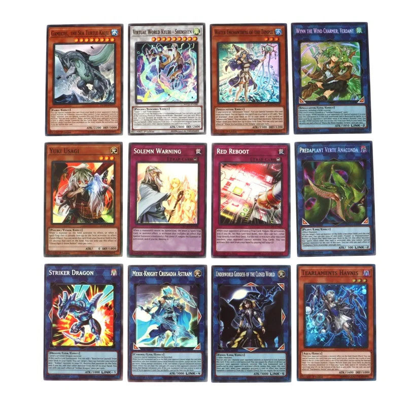 New 100Pcs No Repeat Holographic Yugioh Card in English YU GI OH Master Duel Competitive Deck Trading Card Game Shiny Collection