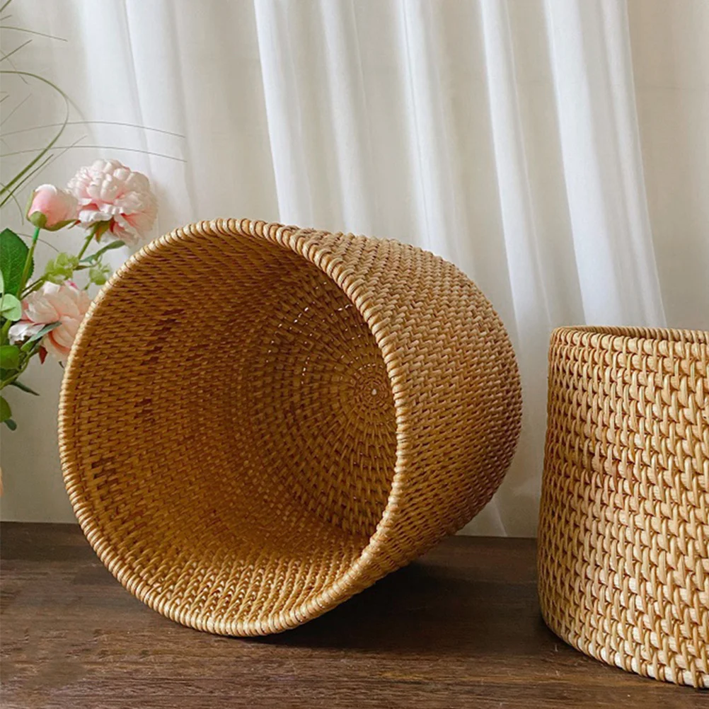 

Garbage Can Large Capacity Basket Simulation Rattan Woven Storage Refined Autumn Vines Fruit