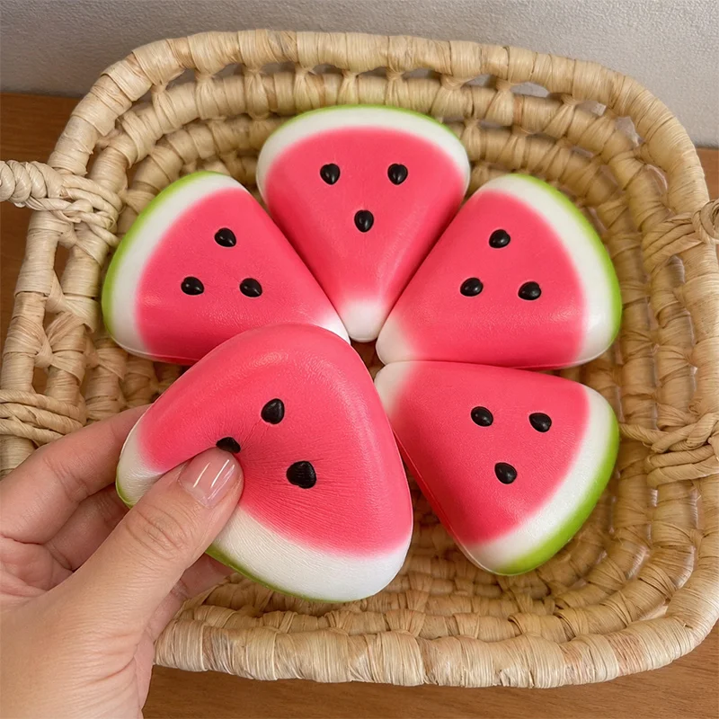 1/3/5Pcs Cute Watermelon Squishy Toys Slow Rising Soft Squeeze Stress Relief Toy Kawaii Fruit Sensory Fidget Toys for Kids Adult