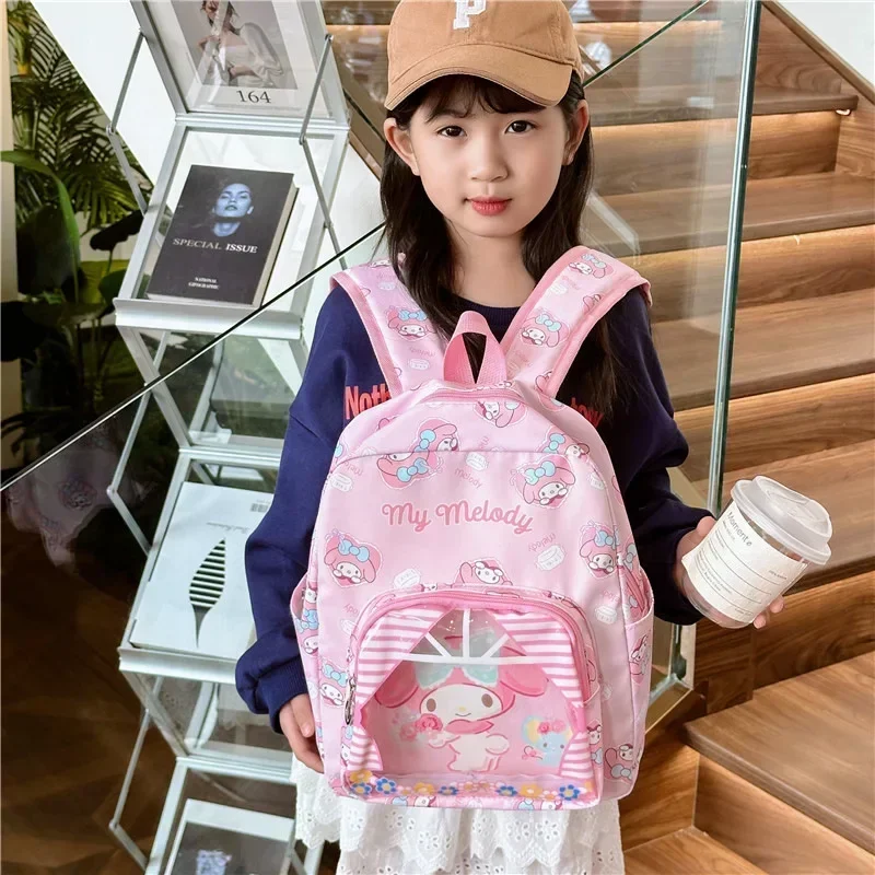 Cute Sanrio Y2K Backpack Kuromi Cinnamoroll SchoolBag Highcapacity Pupil School Bag My Melody Traveling Bag Kids Birthday Gift