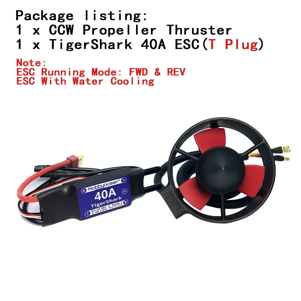 Propulseur Sous-Marin de 16V et 300W, Moteur Sans Balais 40a ESC pour Robot Robot RC, Appât TDPBoat, Nest Sunshine Submarin ROV