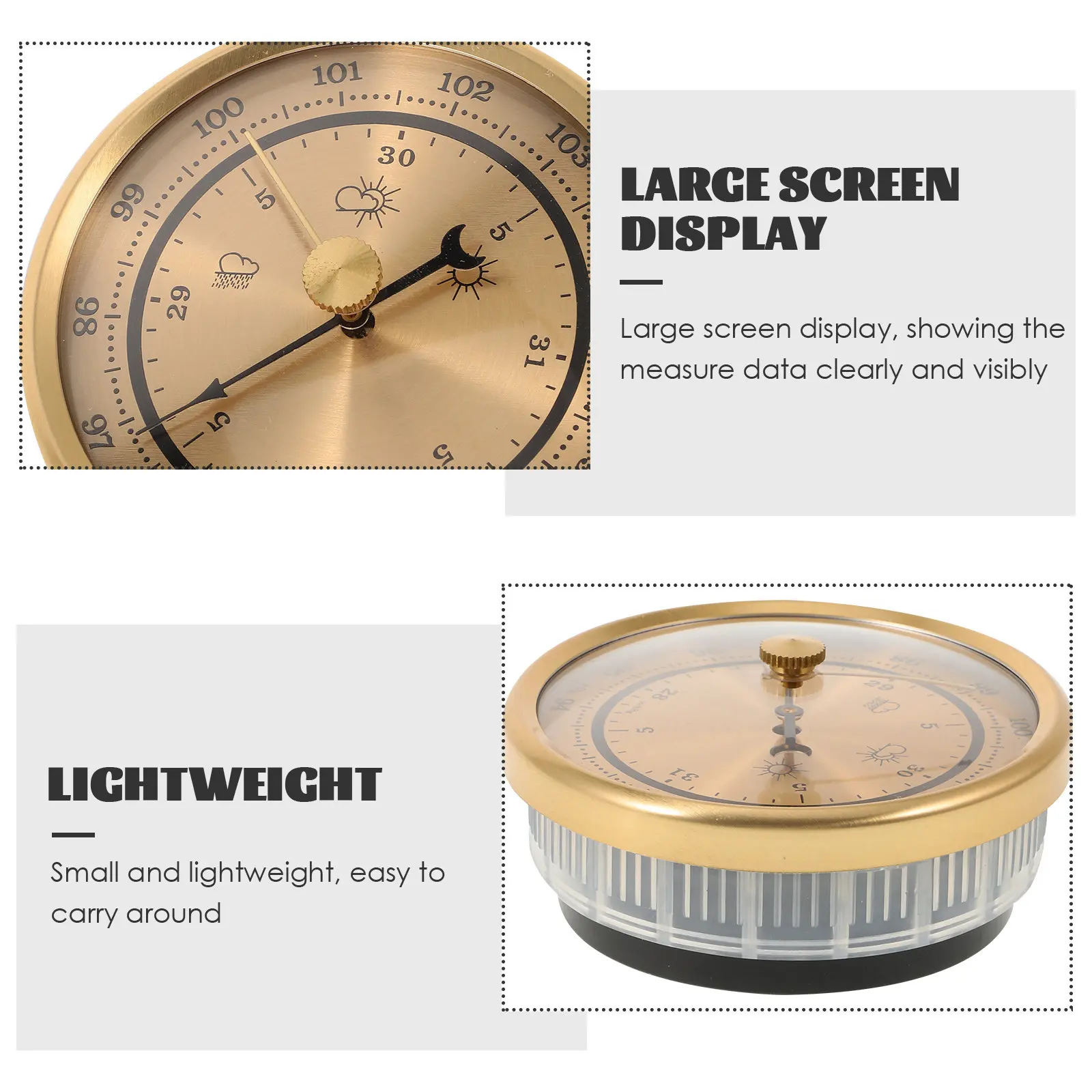 Weather Barometer Large Display Multi-Function Air Pressure Gauge Hygrometer Thermometer Portable Indoor Outdoor view 2
