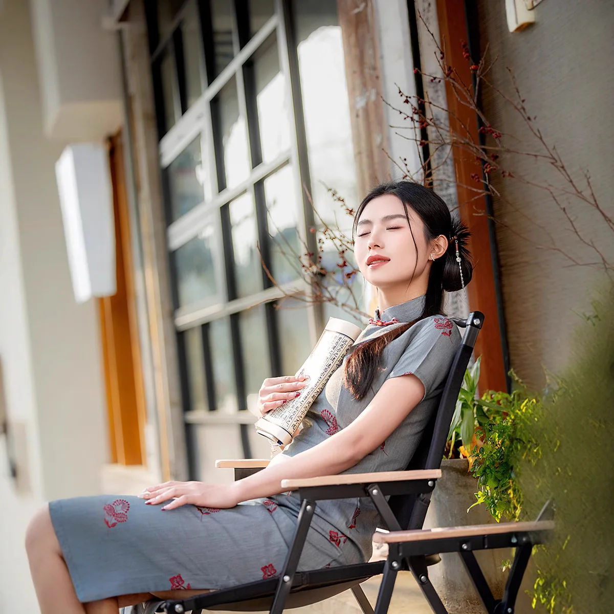 Robe longue fendue chinoise pour femmes, Cheongsam Sexy, col Mandarin traditionnel Qipao, robes de Banquet en Satin