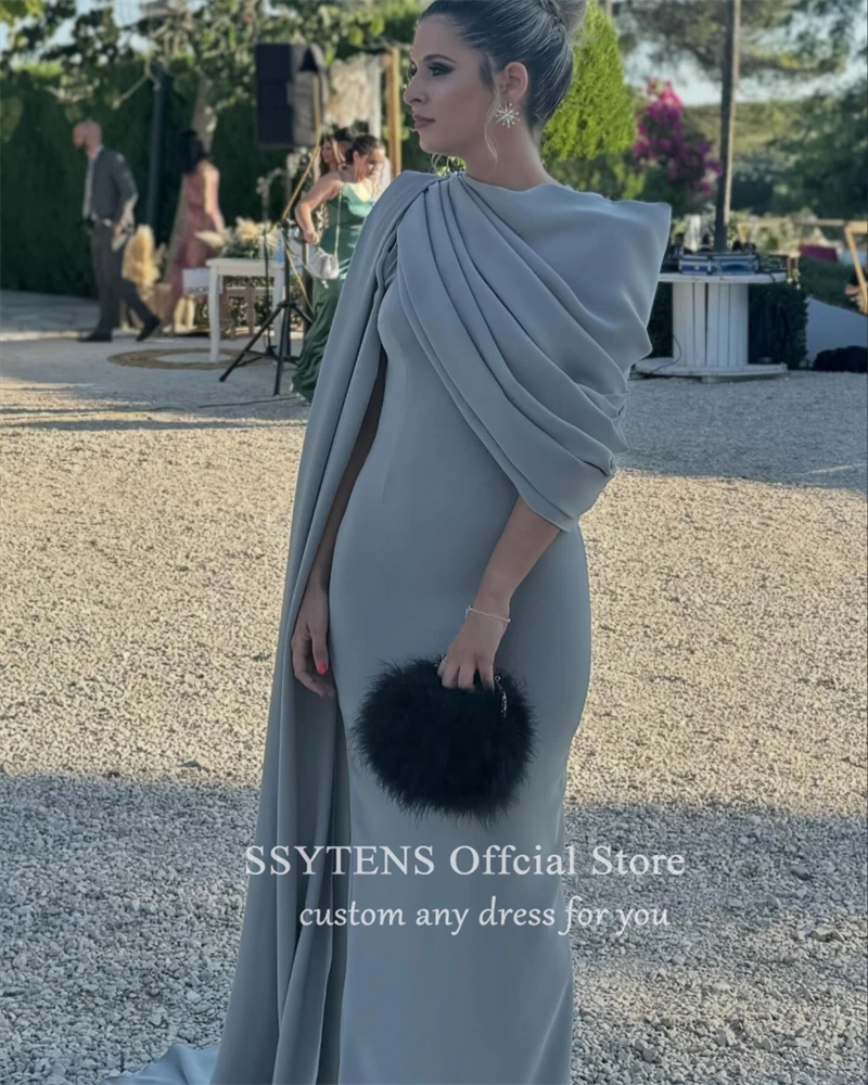 SSYTENS Modern One Shoulder Mermaid Prom Dresses Long Sleeves Draped Pleats Event Dress Formal Party Evening Gowns فساتين سهرة