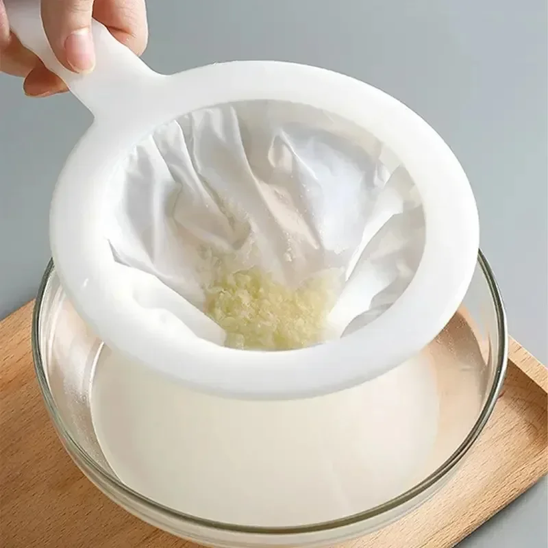 Durable Plastic 100Mesh Strainer EasyClean Filter With Ergonomic Handle Hanging Ring Sieve For Kitchen Soy Milk Juice Baking Tea