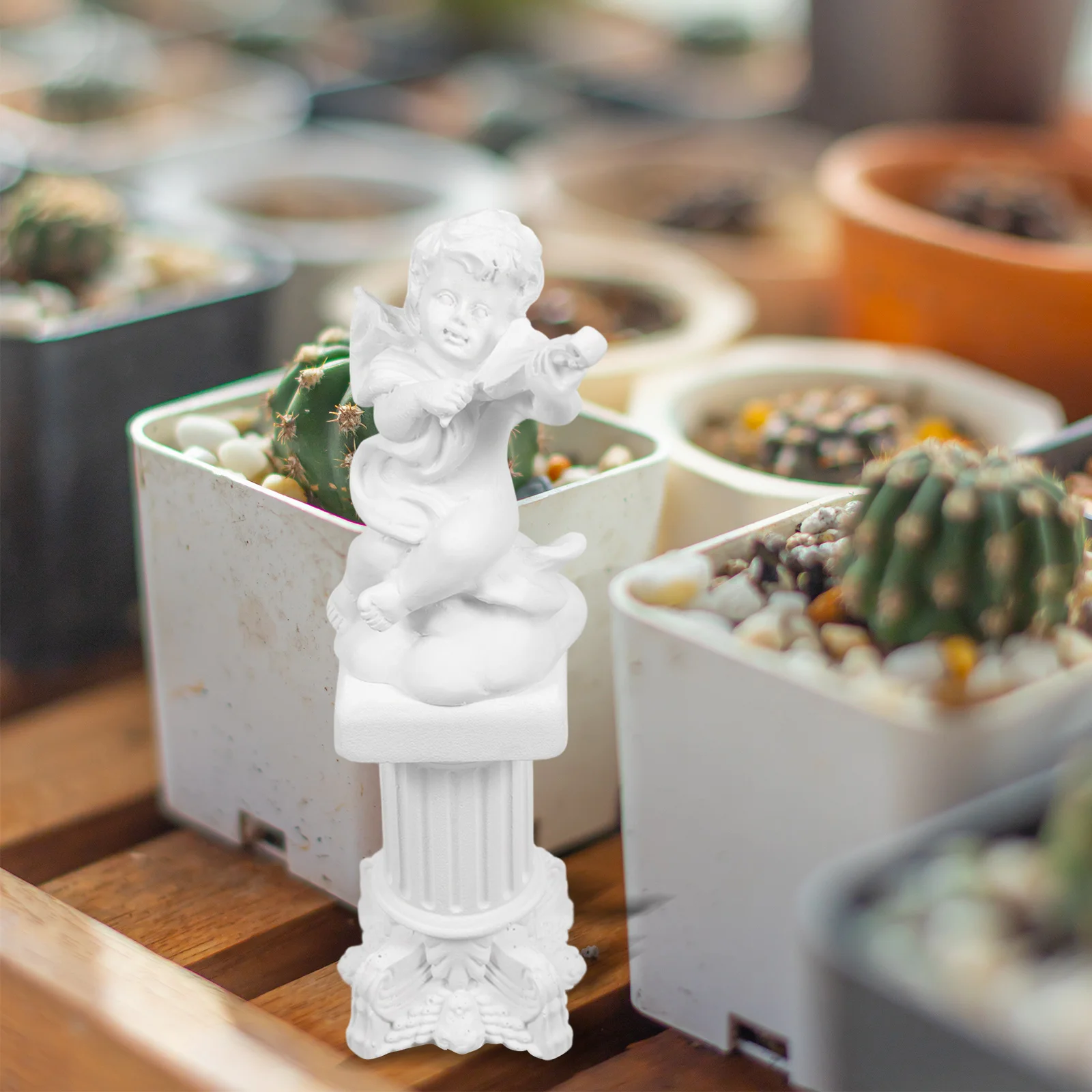

1 Set Roman Column Angel Resin Desktop Decor Small Statue For Shelf Table Home Office Garden Indoor Outdoor Decoration Craft