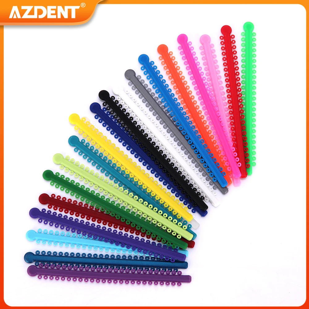 1000pcs/Pack Dental Orthodontic Elastic Ligature Ties AZDENT Bands Ligation Ring for Brackets 23 Colors Dentistry Supplies