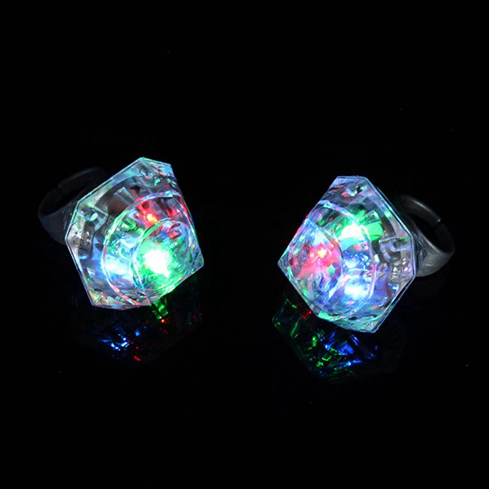 

20 Pcs LED Glowing Diamond Ring Shining Decor Creative Rings Beautiful Decorate