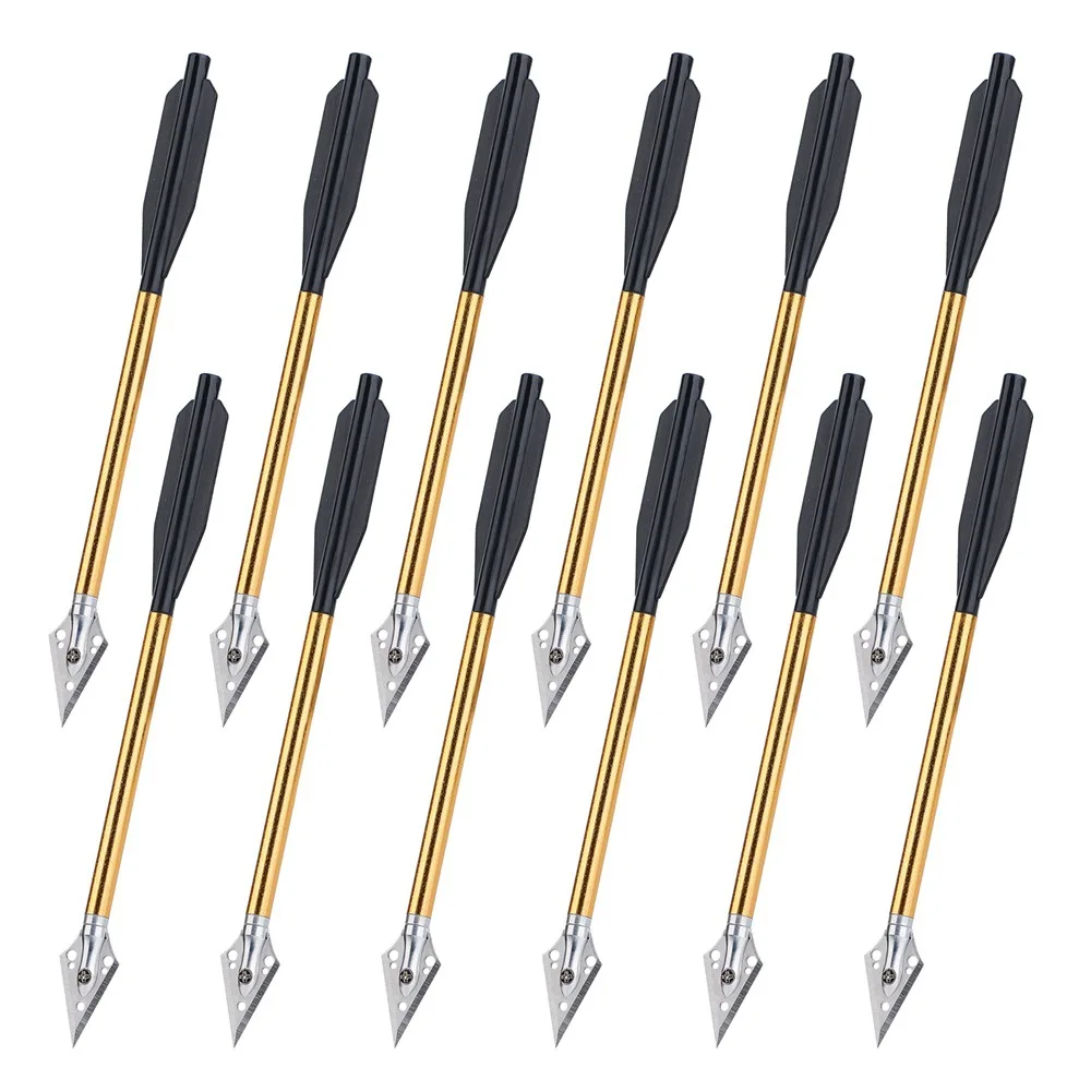 

6/12/24/36PCS 6.3in Aluminium Shaft Crossbow Bolts Arrows Steel Broadhead Hunting Arrows for 50-80lbs Crossbow Archery