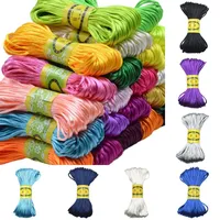 New 3mm 20M Chinese Knot Satin Nylon Braided Cord Macrame Beading Rattail Cords Multi-colored Findings Beading Thread#256429