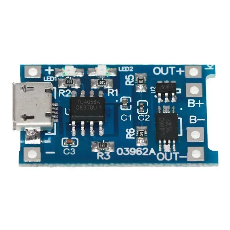 

1A 18650 Lithium Battery Protection Board Type-c/Micro/Mini USB Charging Module TP4056 With Protection One Plate Module