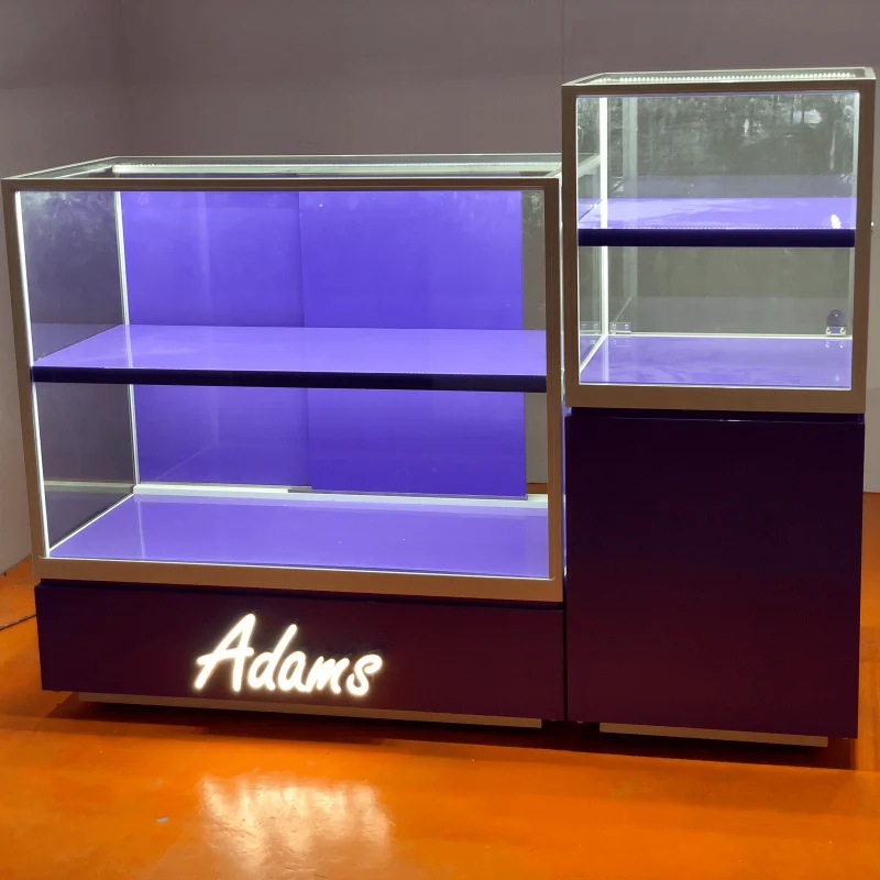 Customized-OEM Market Mall Kiosk Jewelry Watch Modern Kiosk Display Cabinet Showcase With Led Lights