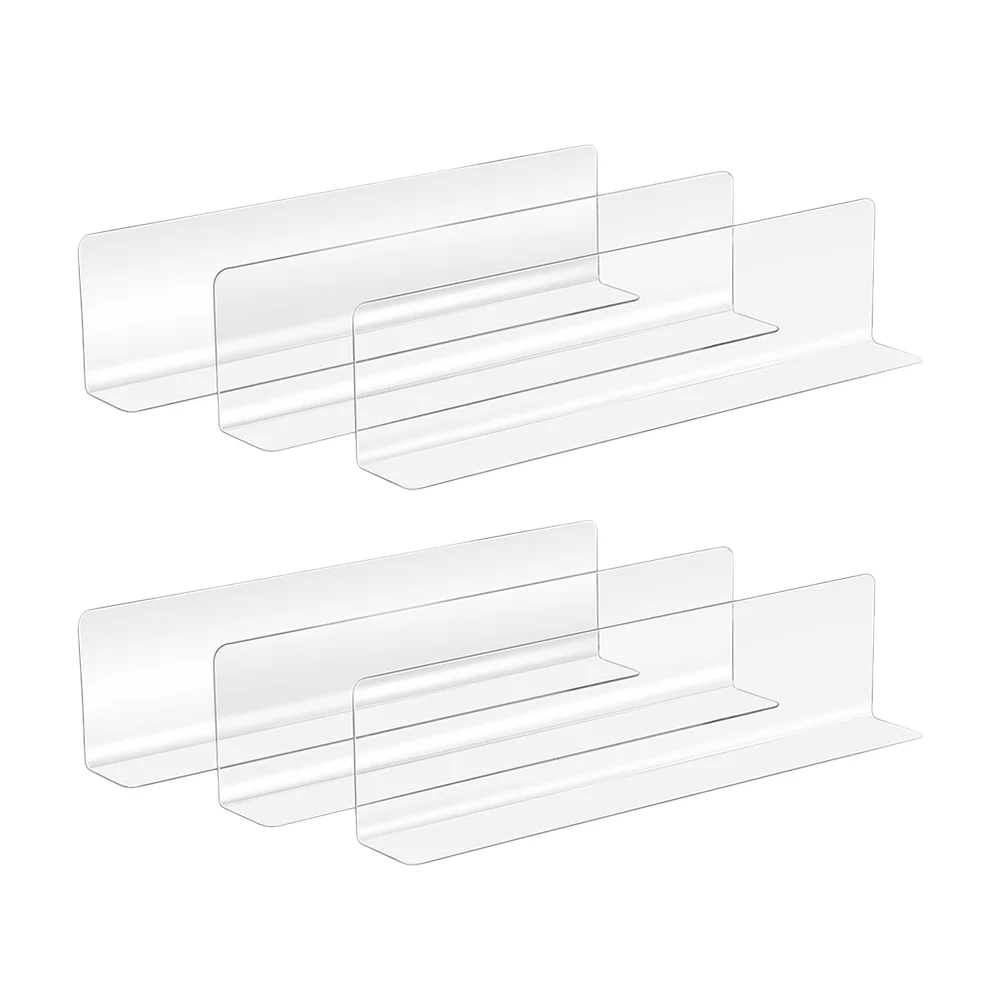 6 Pcs L-shaped Isolation Board Transparent Closet Organizer Divider Storage Box Clear Dividers for Plastic Shelves Shelf