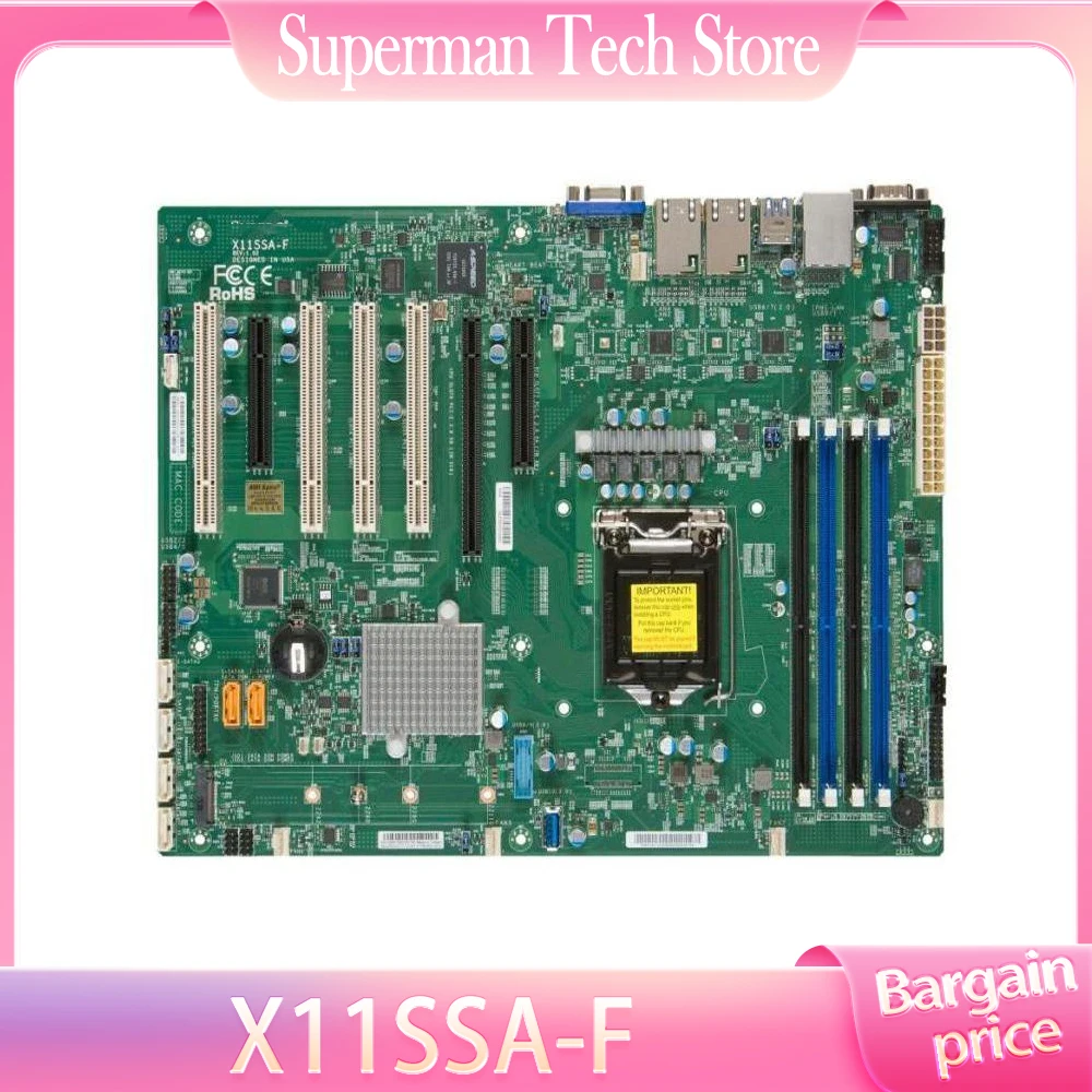 

Оригинальная серверная материнская плата Supermicro X11SSA-F, одноканальная 115-контактная материнская плата промышленного компьютера E3 V5 V6