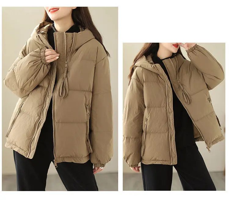 Down Cotton Jackets Women's Short Coat 2023 New Korean Loose Oversized Thick Jacket Fashion Hooded Popular Cotton Jacket Winter