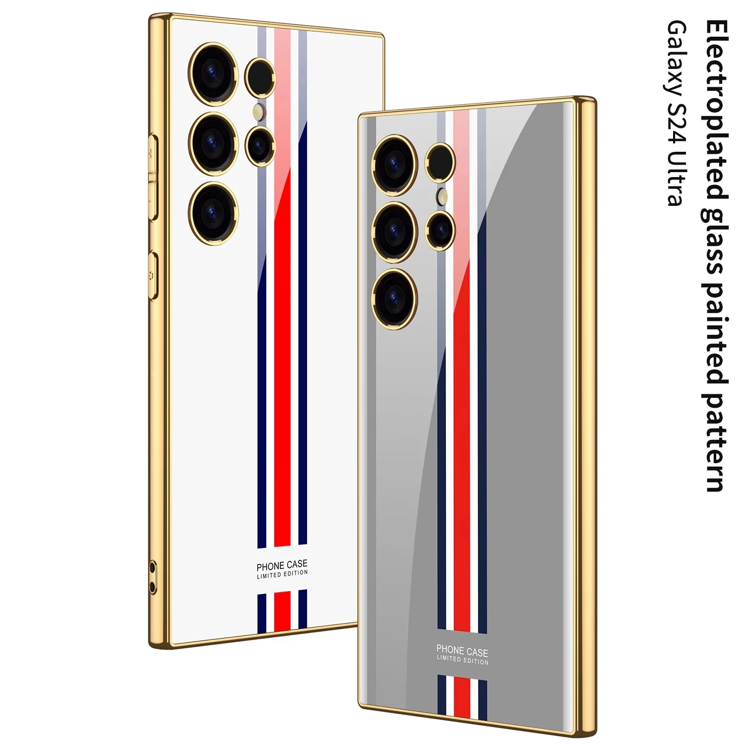 เคสกระจกนิรภัยทาสีสำหรับ Samsung Galaxy S24เคสแข็งเคลือบปกป้องกล้องพิเศษสำหรับ Galaxy S24เคส ultra PLUS