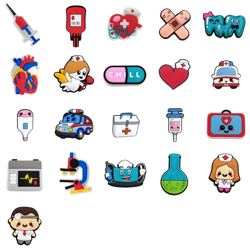 Shoe Charms for Crocs Accessories Q Medical Care Shoes Charm for Croc Decorations Pins Men Accessory Jeans Woman Clogs Clips