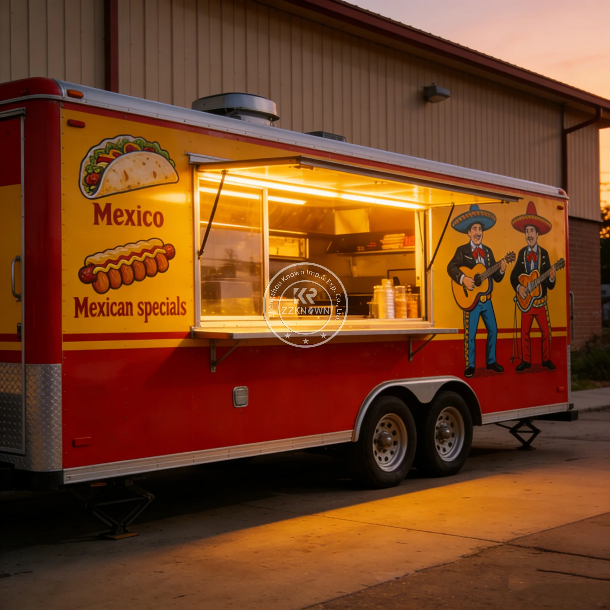 

Commercial Mobile Food Cart with Sink And Exhaust Hood for Street Food Truck Coffee Drink & Snack Vending