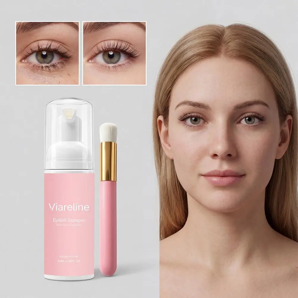 Wimpernreinigungsschaum, sanftes ölfreies Wimpernshampoo, Make-up-Entferner, nicht reizende Augenpflege 50ml – Detail 5