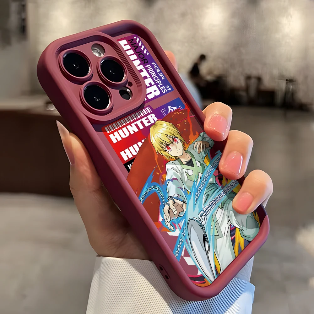Hunter Gon Killua Hisoka Phone Case for iPhone 16 15 14 Plus 13 12 11 iPhone16 Pro Max X Xs XR 8 7 Soft TPU Ladder Capa Cover