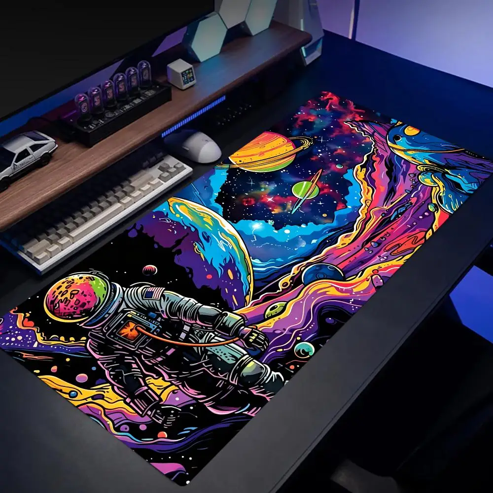 Space Graffiti Large Mouse Pad XXL Extended Big Gaming Desk Mat Anti-slip Laptop Keyboard Pad for PC Gamer Office Home Decor