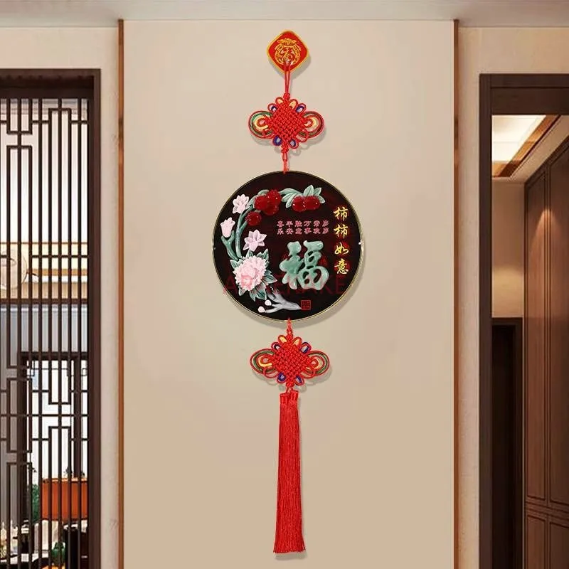 

New Chinese knot pendant New Year background wall foyer decoration Living room New Year decoration