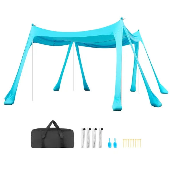 

Beach Tent Sun Shelter, UPF50+ Sun Protection, 6.6 ft Tall, 10 x 10 ft, Easy Pop Up Beach Canopy with
