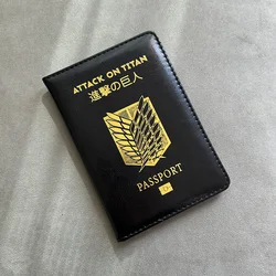 Funda para pasaporte Attack on Titan Anime Shingeki No Kyojin Estuche de viaje para pasaportes Wings of Freedom