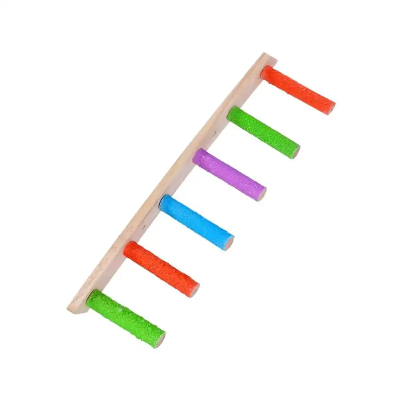 

Parakeet Ladder Wooden Swinging Bird Cage Toys Heavy Duty Interactive Claw Sharpening Tools For Parakeet Conures Lovebird