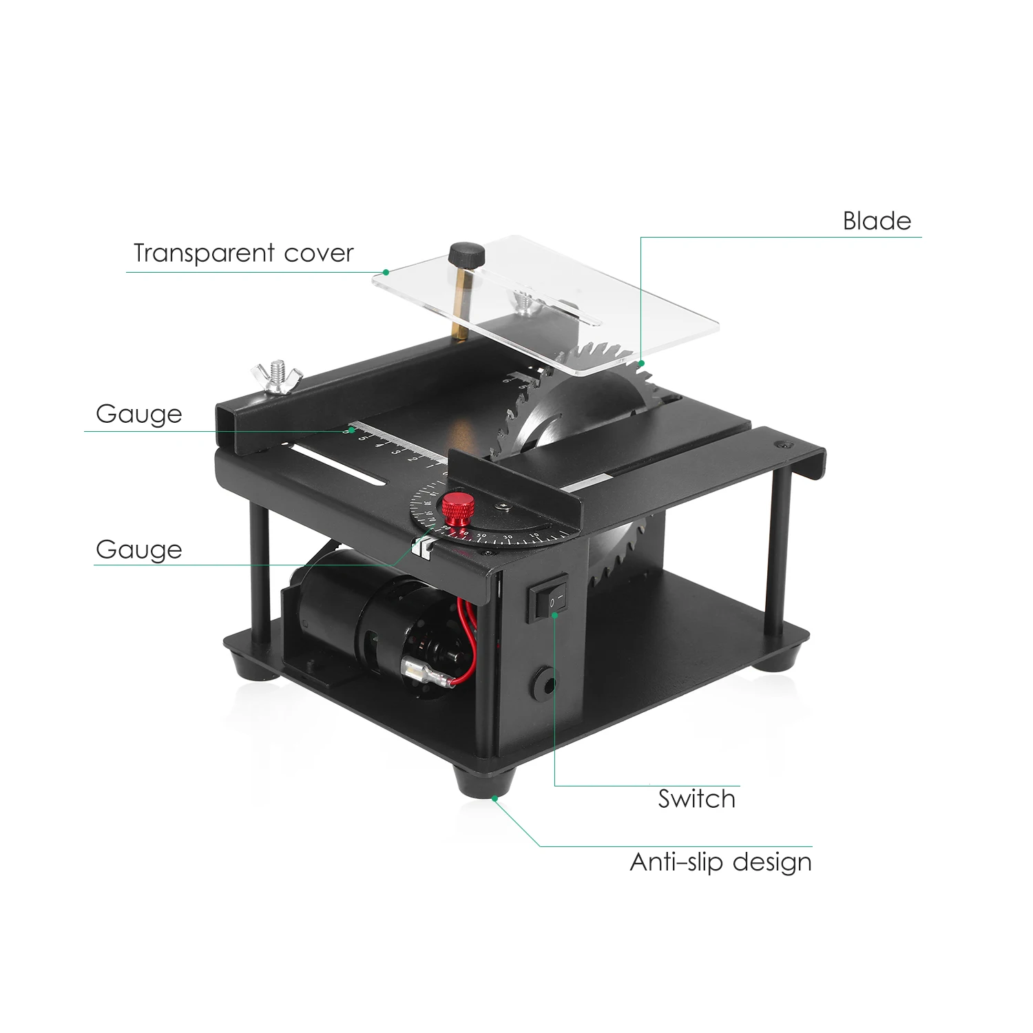 Multi-Functional Table Saw Mini Desktop Saw Cutter Electric Cutting Machine Adjustable-Speed 35MM Cutting Depth for Wood Cutting
