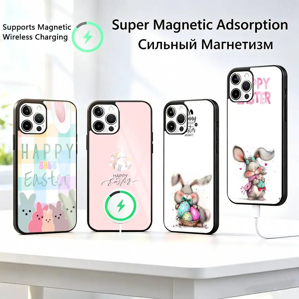 

E-Easter-r Phone Case For iPhone17,16,15,14,13,12,11 Plus,Pro Compatible with magnetic wireless charging