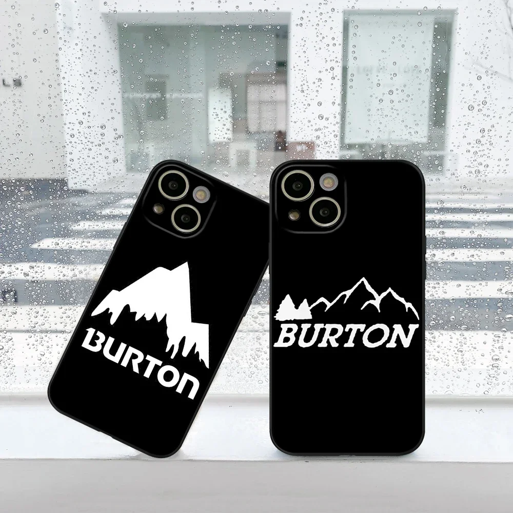 Sci di Marca Burton Cassa Del Telefono PER IPhone 15 14 13 11 12 Pro 8 7 Plus X 13 Pro MAX XR XS MINI SE 2020 Nero Coperture