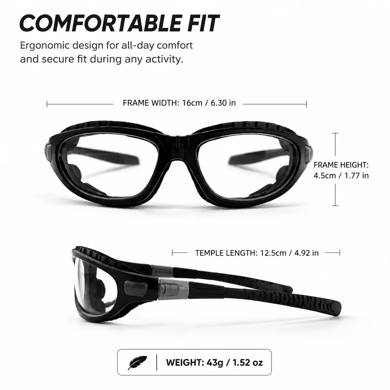 Sports Protective Glasses Anti‑Impact Safety Goggles Removable Foam Padding Eyewear For Cycling Basketball Soccer Outdoor Sports