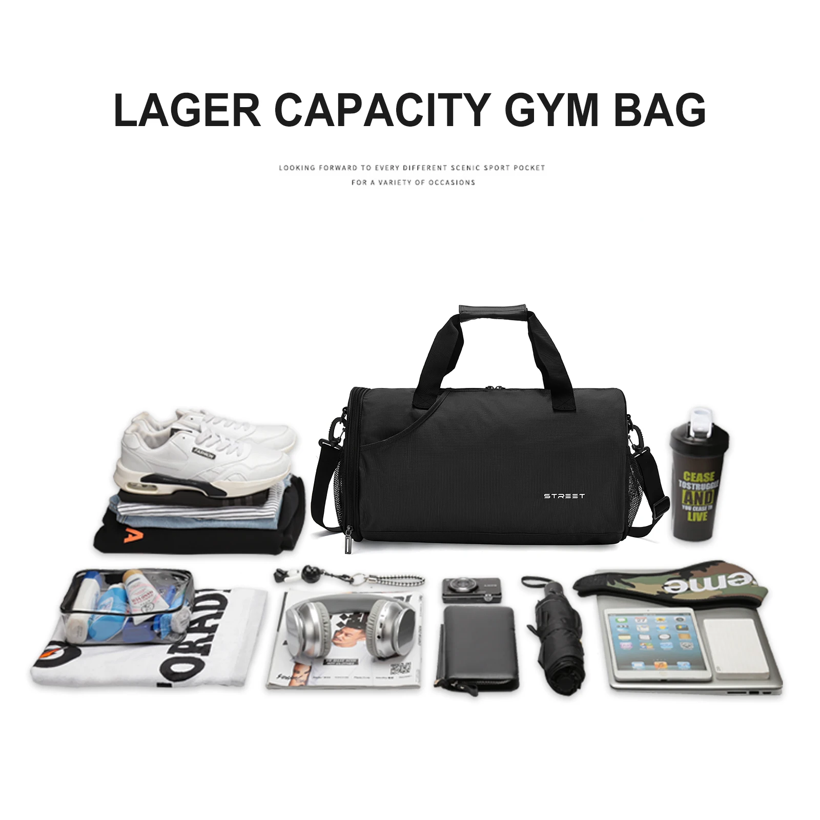 Likros Sports Gym Bag for Men Women Workout Bags Mens Gym Bag with Shoes/Basketball Compartment Lightweight Travel Duffel Bag