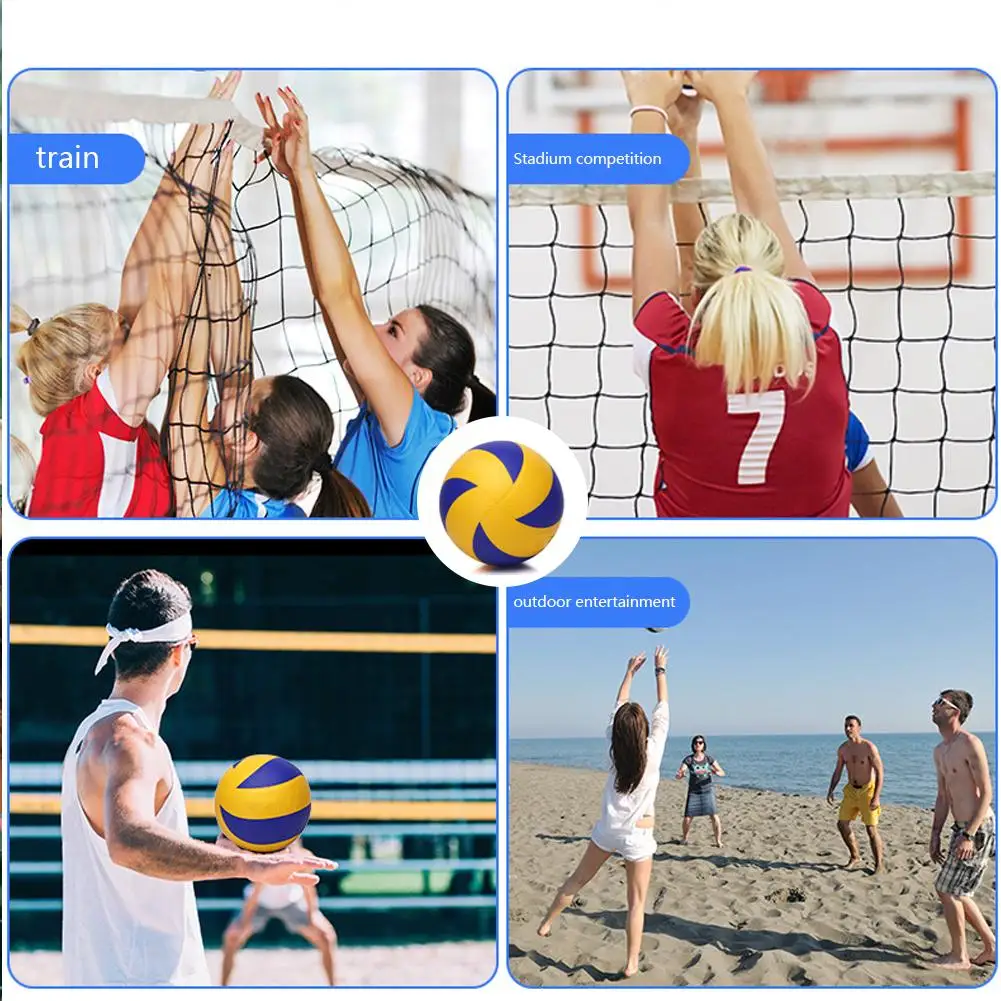 1PCS Practice Volleyball Leather PU Soft Beach Volleyball Volleyball Game Ball Hard Training K5S0