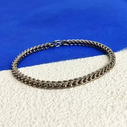 Pure Titanium 4MM Wheat Chain Bracelet for Women Anti-allergic Allergy Free Hypoallergenic Jewelry Gift