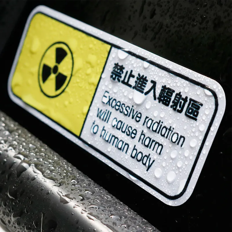 Car Stickers Noizzy Radiation Hazard Warning Signs Fun Decal Vinyl Reflective Strut Car Motorcycle Accessories Bomb Car Styling