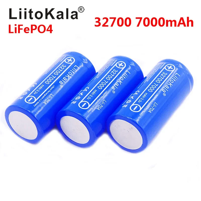 LiitoKala Lii-70A 32700 LiFePO4 Battery 7000mAh 3.2V Rechargeable Cell, 35A Continuous Discharge, 55A Maximum High Power